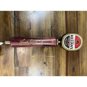 George Killians Irish‎ Red Beer Tap Handle Wood Metal Handle Vintage Bar Decor